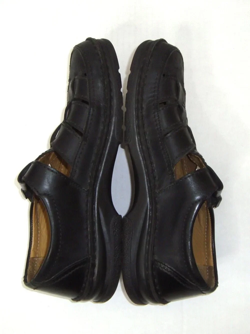 Vintage Birkenstock Footprints Madeira Black Leather Fisherman Sandals Y2K